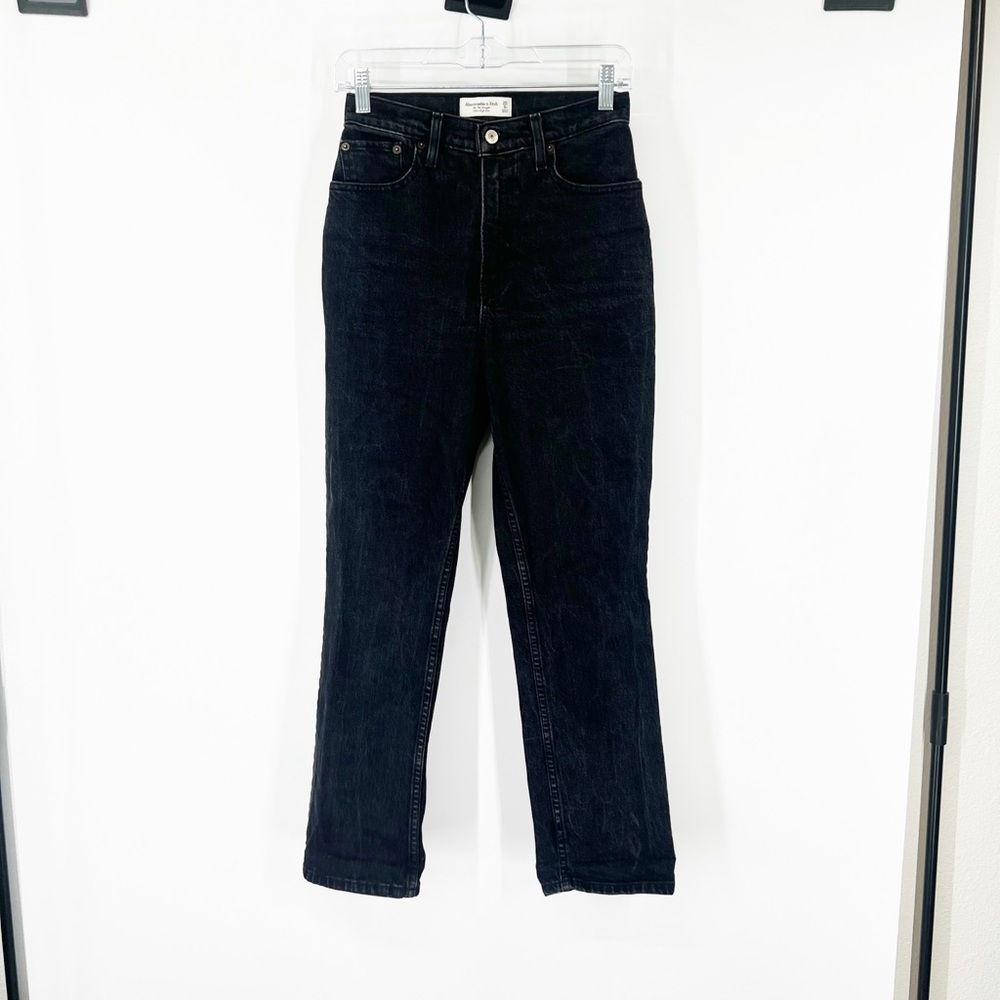 Abercrombie & Fitch Curve Love The ‘90s Straight Jeans Ultra High Rise Black